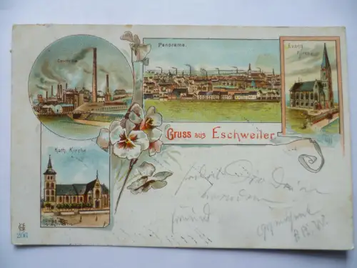 Litho-AK Eschweiler 4 Ansichten