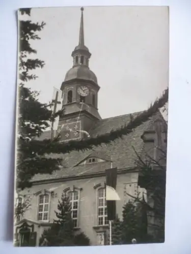 AK Freital Somsdorf Kirche mit Fahne