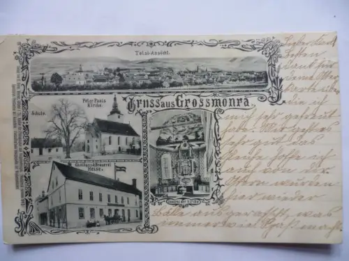 AK Großmonra Kölleda Panorama Kirche Gasthaus