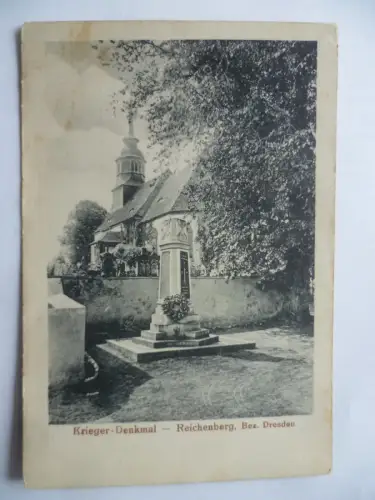 AK Reichenberg Bez. Dresden Krieger-Denkmal