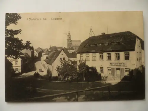 AK Oederan Langegasse Bäckerei Clausnitzer