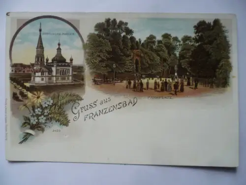 2 AK Franzensbad Böhmen Russische Kirche