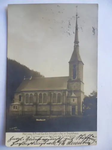 AK Luisenthal Herzog-Alfred-Gedächtniskirche in Stutzhaus Einweihung 1903