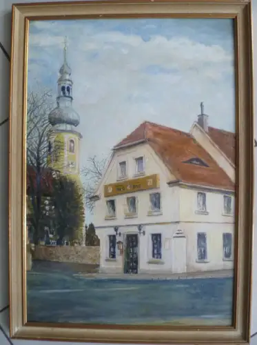 Hochkirch Gasthaus Alter Fritz Ölgemälde