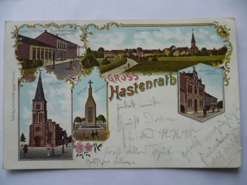 Litho-AK Hastenrath 5 Ansichten Bahnhof