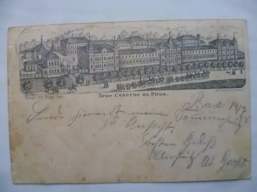AK Vorläufer Neue Caserne zu Pirna