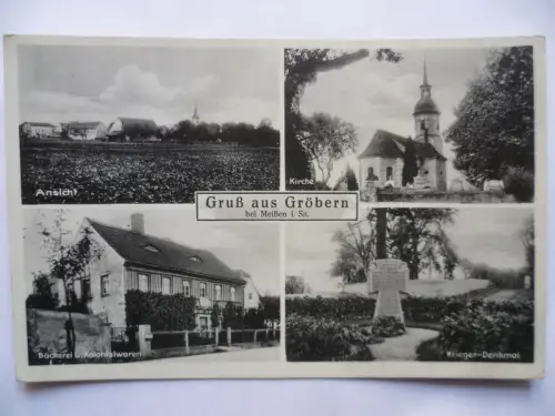 AK Gröbern bei Meißen 4 Ansichten