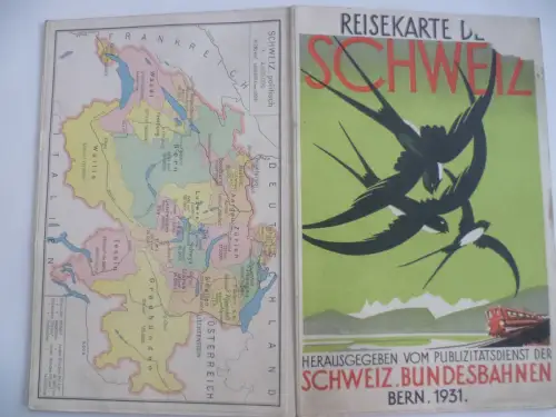 Reisekarte der Schweiz 1931 Schweiz. Bundesbahnen