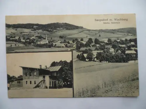 AK Saupsdorf mit Wachberg Sächsische Schweiz