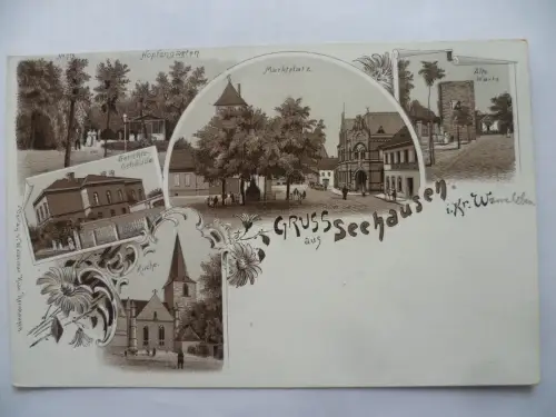 Litho-AK Seehausen Kr. Wanzleben 5 Ansichten