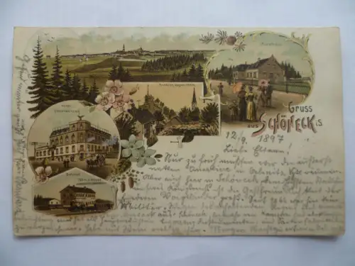 Litho-AK Schöneck i.S. 1897 5 Ansichten