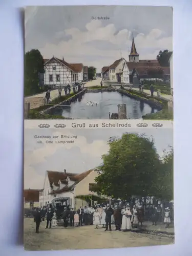 AK Schellroda Dorfstrasse Gasthaus zur Erholung