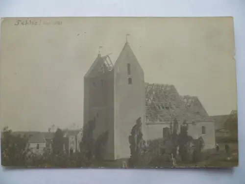Foto-AK Sehlis Kirche Sturmkatastrophe 12. Mai 1912
