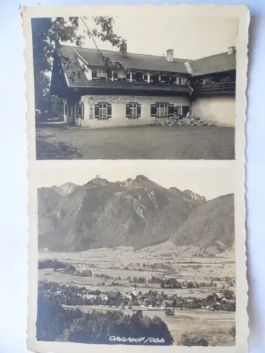 AK Ohlstadt Oberbayern Gasthof u. Metzgerei Drei Linden