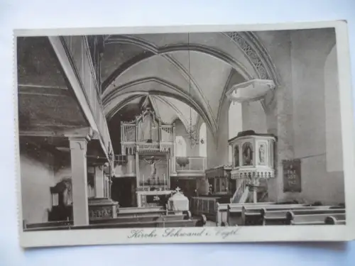 2 AK Schwand Vogtland Pfarrhaus u. Kirche