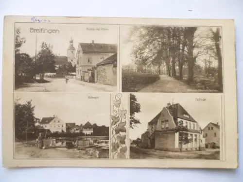 AK Breitingen Kirche mit Pfarre Allee Rittergut Schule