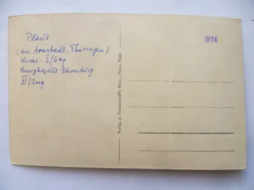 AK Plaue Thüringen Postamt Ruine Ehrenburg Schloß Schlerholz Kirche