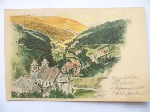 2 Künstler-AK Rippoldsau-Klösterle Schwarzwald