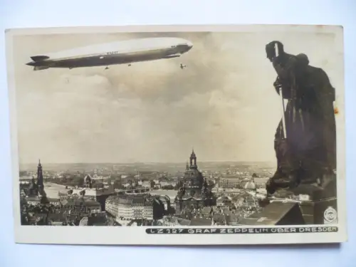 Foto-AK Dresden Walter Hahn LZ 127 Graf Zeppelin über Dresden 1928 Nr.4930