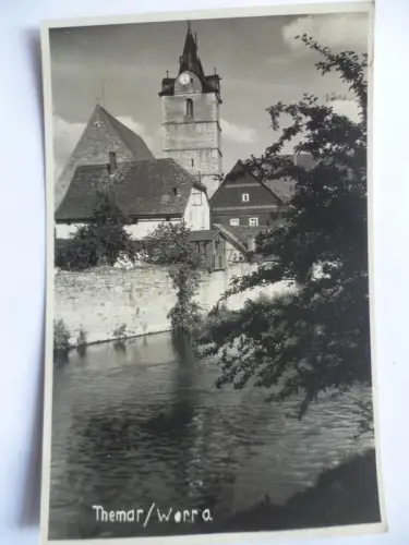 Foto-AK Themar / Werra Blick zur Kirche