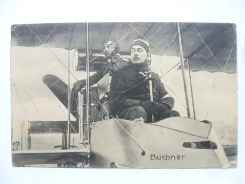 AK Flieger Bruno Büchner in seinem Flugzeug