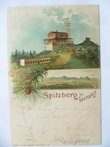 Litho-AK Warnsdorf Spitzberg