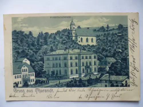 Litho-AK Tharandt Forstacademie