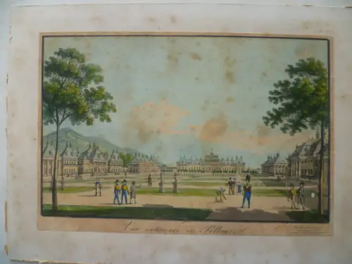 Dresden Pillnitz aquarellierte Radierung Meser um 1830