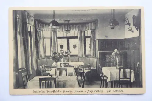 AK Bad Gottleuba Städt. Berg-Hotel Dresdner Zimmer Augustusberg