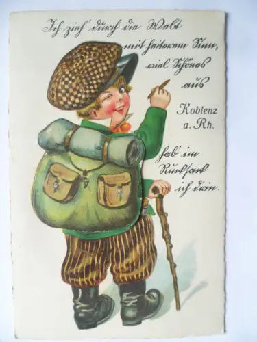 AK Koblenz am Rhein Rucksackkarte Leporello