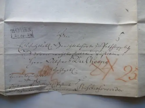 Vorphila Bautzen 1826 nach Bischofswerda Briefhülle