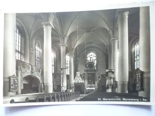 AK Marienberg Sa. St.Marienkirche Inennansicht mit Bestellung an Verlag