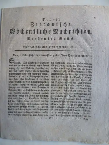 Priv. Zittauische Nachrichten 7. Stück vom 15. Februar 1812