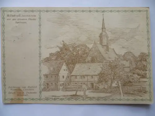 Künstler-AK Wilsdruff Jacobikirche Richard Naumann Coschütz