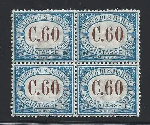 1925 SAN MARINO, Tasse Nr. 23 mnh/** quartina