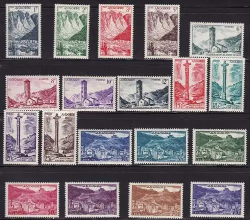 1955 FRANZÖSISCHES ANDORRA, Nr. 138/153 postfrisch/**