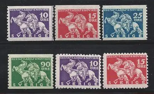 1932 SCHWEDEN - Nr. 224/227+ bei 6 mnh/** Werten