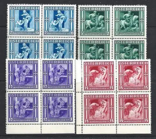 1936 ÖSTERREICH - Nr. 485/488 - Winterrettung - postfrisch** - quartina