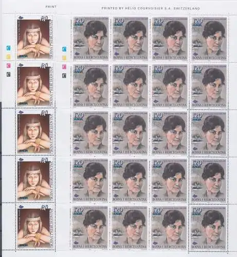 1996 EUROPA CEPT Bosnien und Herzegowina / Bosnien I Herzegowina 2 MF von 20 mnh Werten**