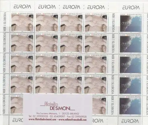 1995 EUROPA CEPT Kroatien 2 Minifos Frieden und Freiheit postfrisch**