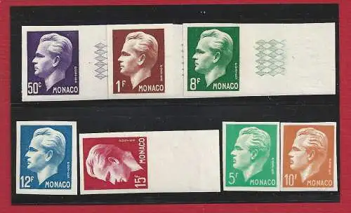 1950-51 MONACO, Nr. 344/350 7 Werte UNVERZAHNT POSTFRISCH/**