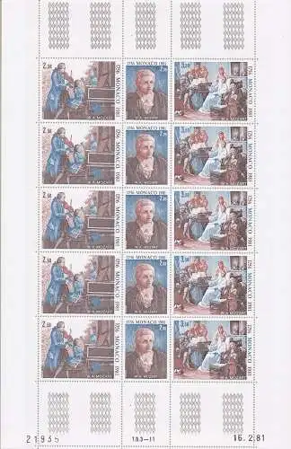 1981 MONACO, Nr. 1270/1272 Minifil mit 10 mnh Werten**