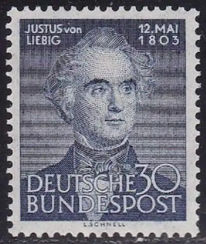 1953 DEUTSCHLAND - Justus von Liebig - Nr. 52 postfrisch**