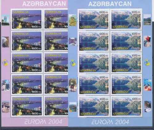 2004 EUROPA CEPT Aserbaidschan 2 Miniautos von 10 Val Urlaub postfrisch**