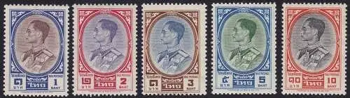 1961 Thailand - King Bhumipol, 429/432/433/435/436 5 MNH-Werte**