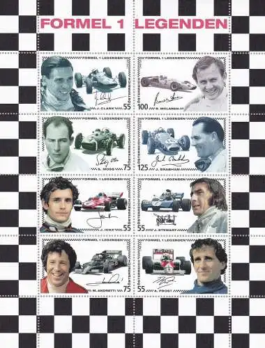 2006 Österreich - Ein. MF Nr. 2417/242424 Formel-1-Piloten 3. Serie MNH/**