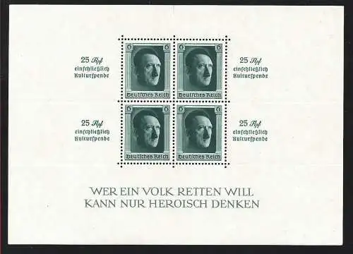 1937 DEUTSCHLAND REICH - Blatt Nr. 10 postfrisch**