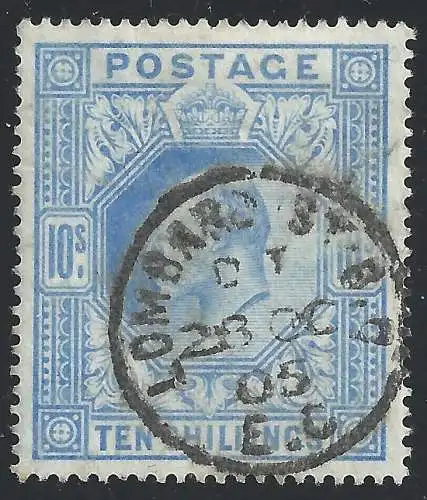 1902 GROSSBRITANNIEN - Stanley Gibbons Nr. 265 - 10 Schilling Edward VII - GEBRAUCHT