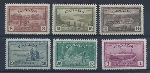 KANADA 1946 - Rückkehr zur Friedenswirtschaft YT 219-224 MNH **