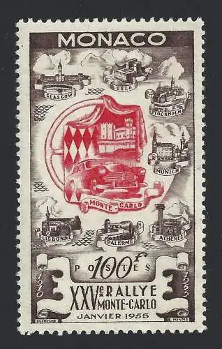 1955 MONACO, Nr. 420 Rallye Monte Carlo postfrisch **